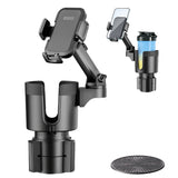 2 in 1 Cup Holder Phone Mount with Long Arm 360 Degree Rotation