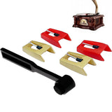 5 PCS Turntable Replacement Stylus Set Red Gold Needles and Cleaning Brush
