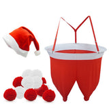 Santa Pants Toss Game Christmas Yard Game with 20 Plush Balls Hat