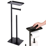 Free Standing Toilet Paper Holder with Shelf Bathroom Organizer Stand