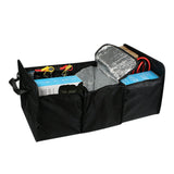 Car Boot Organiser Collapsible Trunk Storage with Aluminum Foil Insulation Compartment
