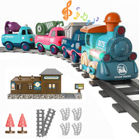 Toddler Electric Train Set – Magnetized Train Toy with Music Lights and Tracks