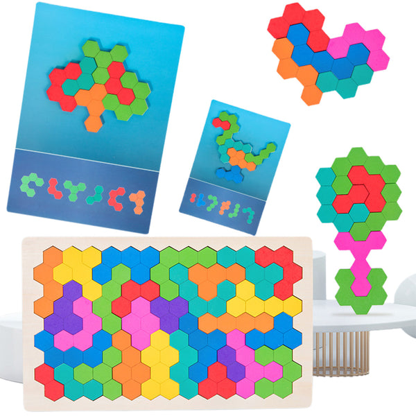 Wooden Tangram Puzzle Set – STEM Educational Logic IQ Game Montessori Toy