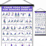 31 Pose Chair Yoga Wall Chart for Seniors Beginners Home Studio
