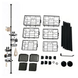 6 Tier Shower  Organizer Tension Pole Rustproof  for Bathroom Organizers and Storage Black