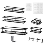 6PCS No Drill Shower Caddy for Bathroom Organizers and Storage