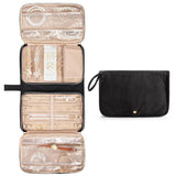 Travel Jewelry Case Organizer with Zipper Foldable Jewelry Bag for Earrings Rings Necklaces Bracelets