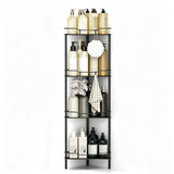 4 Tier Floor Standing Corner Shower Caddy Organizer Shelf with Hooks