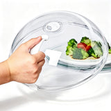 Transparent PC Microwave Cover with Handle for Plate Bowl Splatter