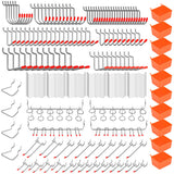 238 PCS Pegboard Hooks Set Peg Board Hanger Organzier Kit Bins Part Storage Tool