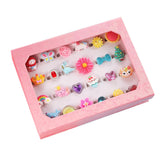 24PCS Adjustable Jewelry Rings Set for Girls Play and Dress-Up Gift