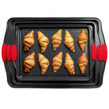 3Pcs Nonstick Carbon Steel Baking Pans Set for Oven Premium Bakeware