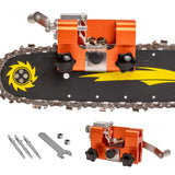 Portable Hand Crank Chainsaw Chain Sharpening Tool Set with 3 Grinding Heads