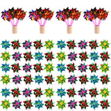 100Pcs Rainbow Plastic Windmill Pinwheels DIY for Garden Party Decoration