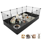 Small Animal Foldable  Playpen with Mat for Guinea Pigs Puppy Play Pen Indoor Outdoor Portable Metal Wire Yard Fence