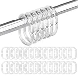 36 PCS Clear Plastic Shower Curtain Rings and C Shape Hooks for Bathrooms