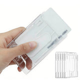 5PCS Clear Hard Plastic ID Card Holder Vertical Double Sides Badge Business Work