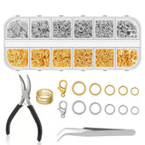 Jewelry Repair Kit with 1200 Jump Rings Clasps Organizer Box Tools