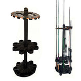 Rotating Fishing Rod Holder for Garage Floor Rack Holds Up to 16 Rods Combos for Home Tackle Shop