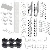 140Pcs Pegboard Hooks Set Peg board Hanger Assortment Storage Trays Organizer Bin