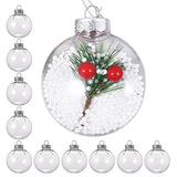 12PCS Clear 8cm PET Fillable Shatter Resistant Christmas Ornament Balls