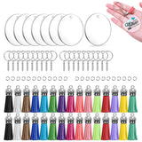 120 PCS Clear Acrylic Blank Keychain Pendant DIY Craft Set