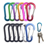 12PCS Pack Small D-Ring Carabiner Clip Lightweight Aluminum Key chain for Hiking Camping