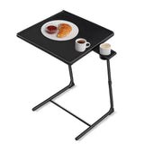 Adjustable TV Tray Table - TV Dinner Tray on Bed & Sofa Comfortable Folding TV Tray with 6 Height