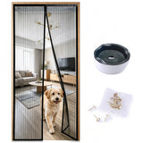 No-Drill Attraction Screen Door Curtain Keeps Bugs Out Frame Hook Loop for Home