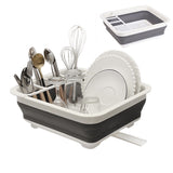 Collapsible Dish Drying Rack Portable Dinnerware Drainer Organizer for Kitchen