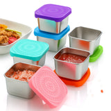 6Pcs 6 Oz Stainless Steel Snack Containers for Food Storage Containers with Silicone Lids