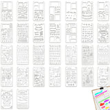 30 PCS A6 PET Reusable Drawing Journal Painting Craft Stencils