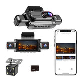 4 Channel 360-Degree Dash Cam with App 32GB Card for Car