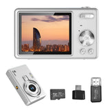 16X Digital Zoom Digital Camera with 32GB Memory Card Photo Video Camera for Beginners Silver