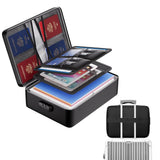 Water Resistant Document Storage Bag with Password Lock File Organizer with Multiple Compartments