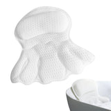 Bath Pillow with Suction Cups for Tub Neck and Back Support White