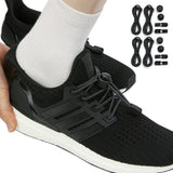 2 Pairs Elastic Shoe Laces No Tie Shoe Laces Tieless for Adults Elderly Black