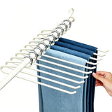 10 Pack Open Pant Hangers Space Saving Clothes Hangers with Non Slip Curved Ends for Jeans Trousers Skirts Scarves Towels Blankets Beige