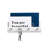 Punching Free Wall Mount Key Holder Key Hook Door Hanger Key Storage Rack White