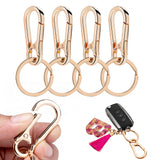 4 Pcs Metal Keychains Keyring Clip Holder Organizer for Home Car Keys Gold