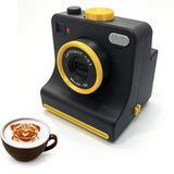 Camera Shaped Latte Art Stencil Retro Coffee Tool for Cafe Barista Black