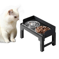 5-Level Height Adjustable Raised Bowl for Pet Dogs Elevated Dog Bowls Black