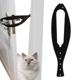Adjustable Cat Door Latch Fast Flex Pet Door Stopper to Keep Dogs Away Black