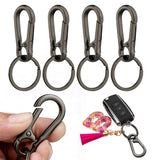 4 Pcs Metal Keychains Keyring Clip Holder Organizer for Home Car Keys Black