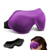 Adjustable Soft Sleep Masks for Side Sleepers for Women Men Travel Night Blindfold Purple