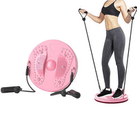Waist Twisting Board Exercise Twist Waist Disc with Drawstrings Fitness Equipment Pink