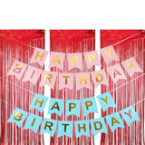 Set of 3Pcs 2M Fringe Curtain Backdrop Curtain Photo Booth Props Streamers Party Decorations Red