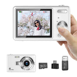 16X Digital Zoom Digital Camera with 32GB Memory Card Photo Video Camera for Beginners White