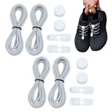 2 Pairs Elastic Shoe Laces No Tie Shoe Laces Tieless for Adults Elderly White