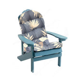Patio Adirondack Chair Cushion High Back Rocking Chair Seat Pad with Ties Grey